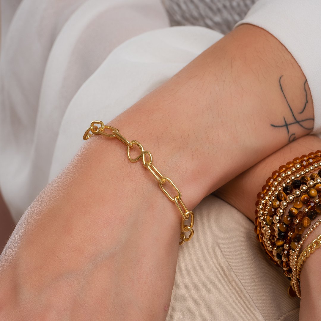 Long link bracelet Gold Plated | Sparklinks
